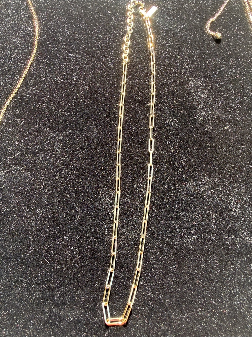 New Melinda Maria Gold tone 18 in adjustable Paperclip Link Necklace
